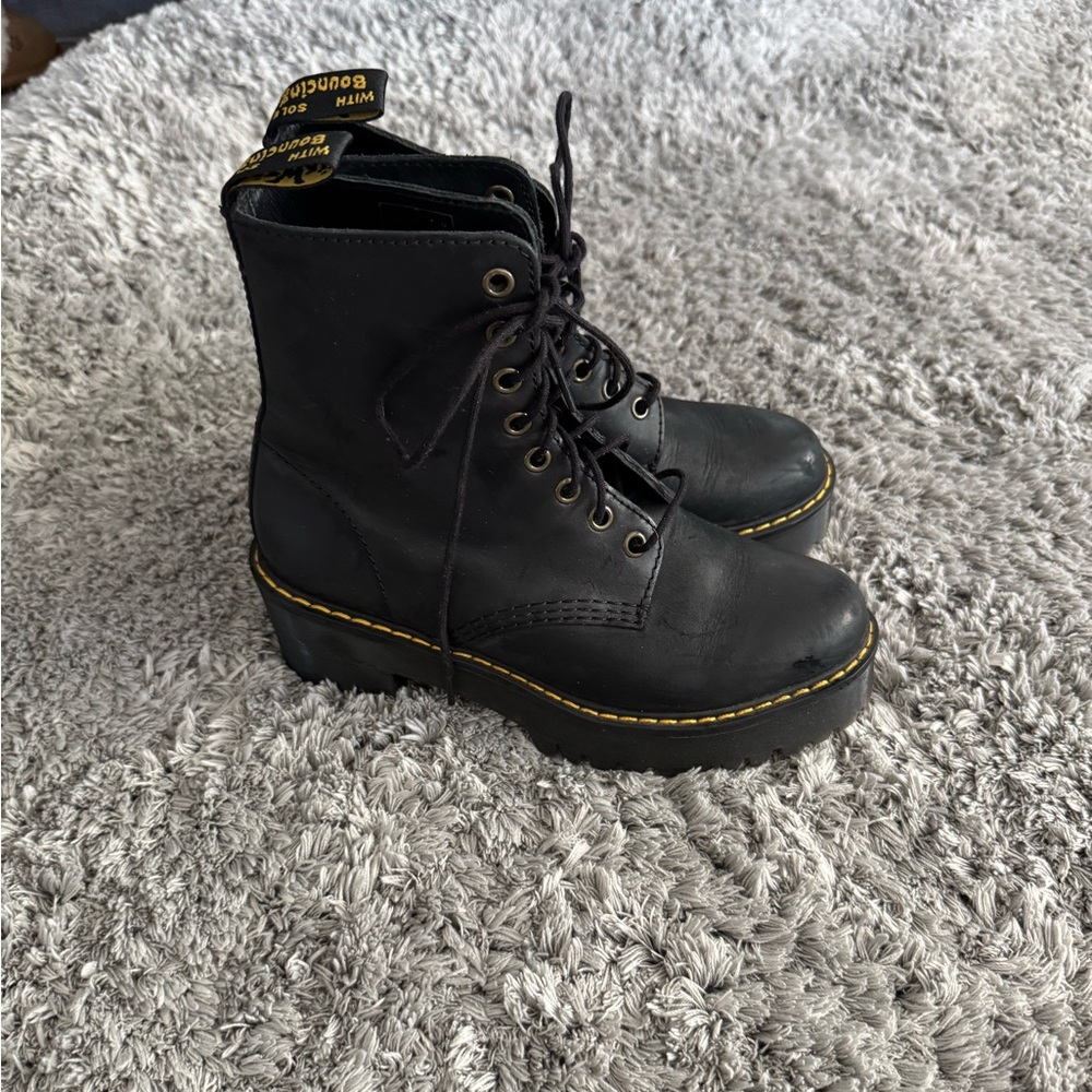 Dr. Martens Black Leather Women's Boots
